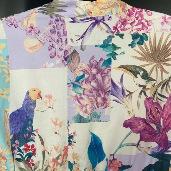 2 for 20$ 🩷🍊 Patchwork and floral print flounce necktie Maxi Dress​ - Picture 8 of 11